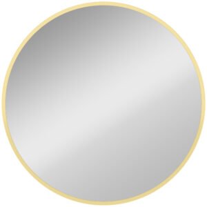 HOMCOM 61cm Decorative Wall Mirror for Bedroom Living Room, Modern Round Bathroom Mirror for Home Decor, Gold Tone