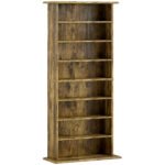 HOMCOM 360 CD Storage Unit – Rustic Brown