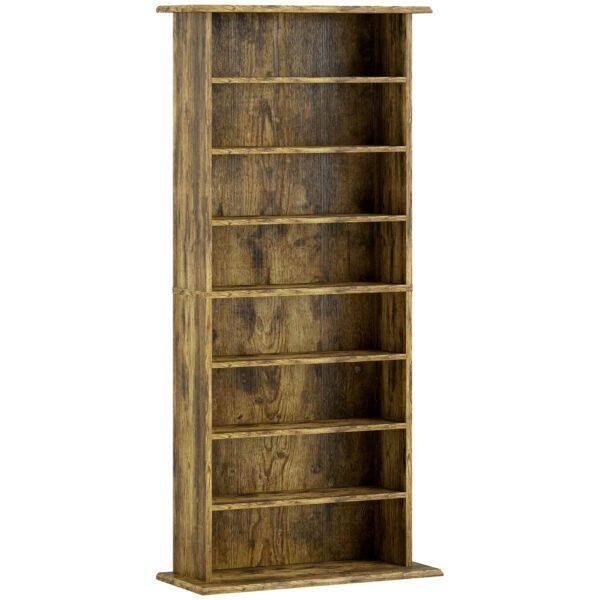HOMCOM 360 CD Storage Unit – Rustic Brown