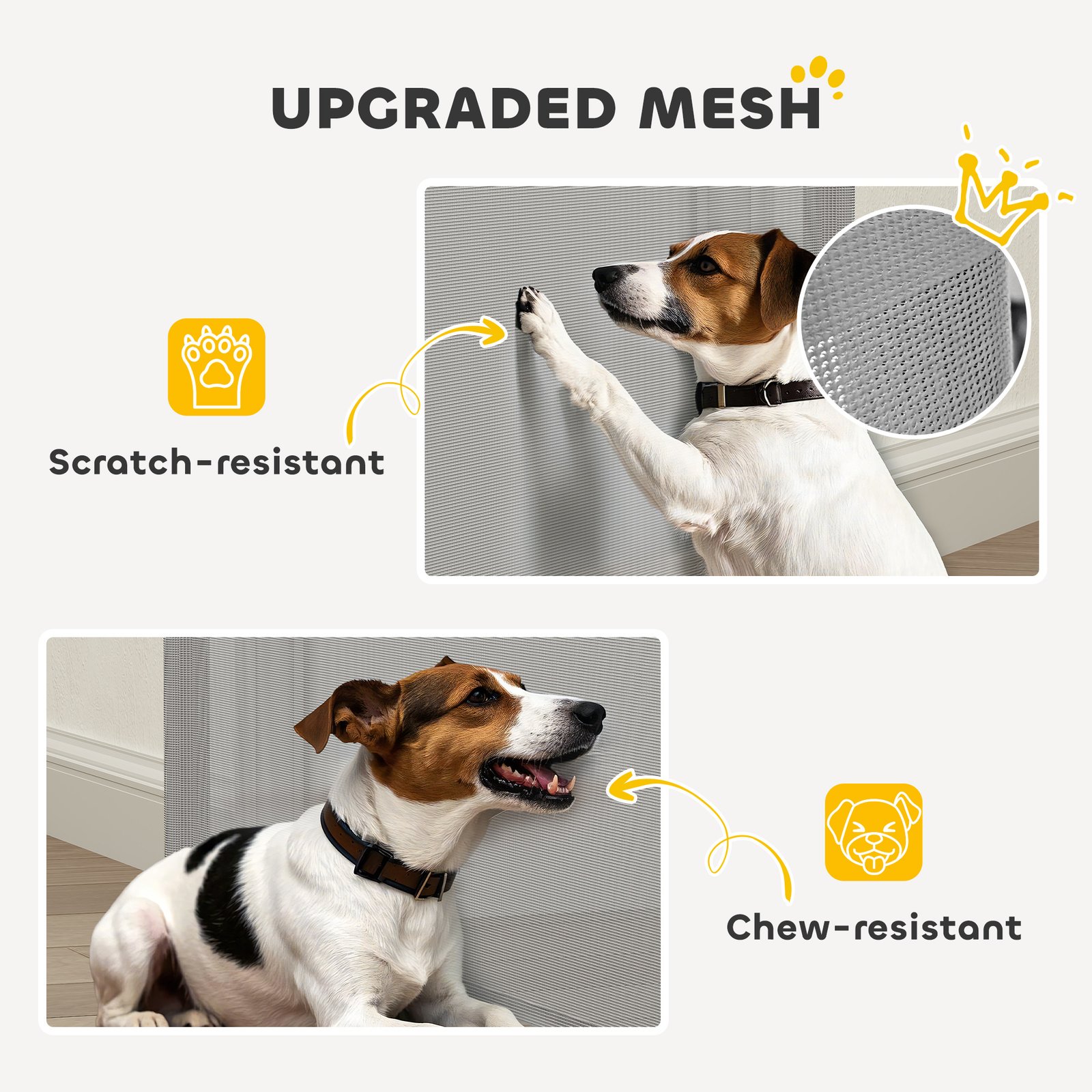 PawHut Retractable Stair Gate Extends Up to 180 cm Wide, Dog Gate for Doorways, Stairways, Hallways, Grey - Image 5