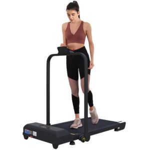 HOMCOM Walking Pad Treadmill, Folding Under Desk Treadmill, 1-10km/h, with Remote Control, Black