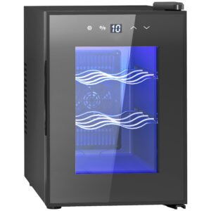 HOMCOM Six Bottle 8-18? Countertop Wine Fridge - Black