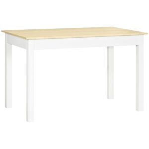 HOMCOM Dining Table for 4 to 6, Modern Kitchen Table with Wood Effect Tabletop, Thick Legs, 120L x 70W x 75Hcm, for Dining Room, Kitchen, Living Room, Oak