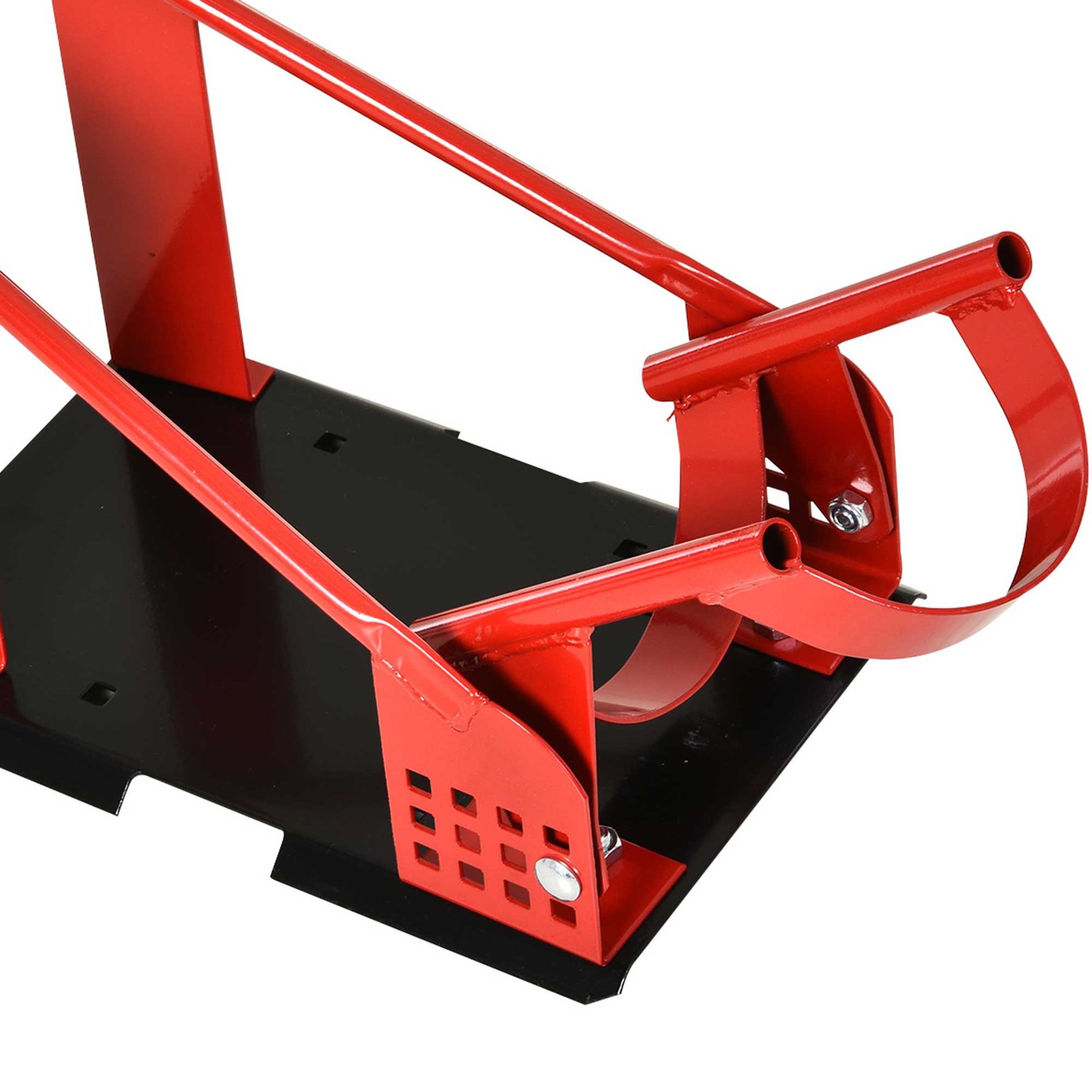 HOMCOM Motorcycle Wheel Chock 8-15.5 cm Metal Motorbike Holder Pre-Drilled Holes For Truck And Trailer - Image 8