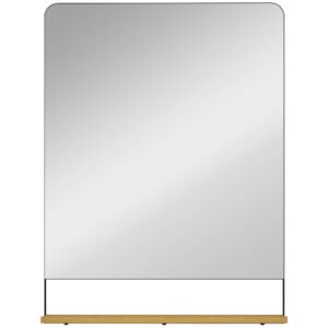 HOMCOM Wall Mirror with Wood Shelf - Black