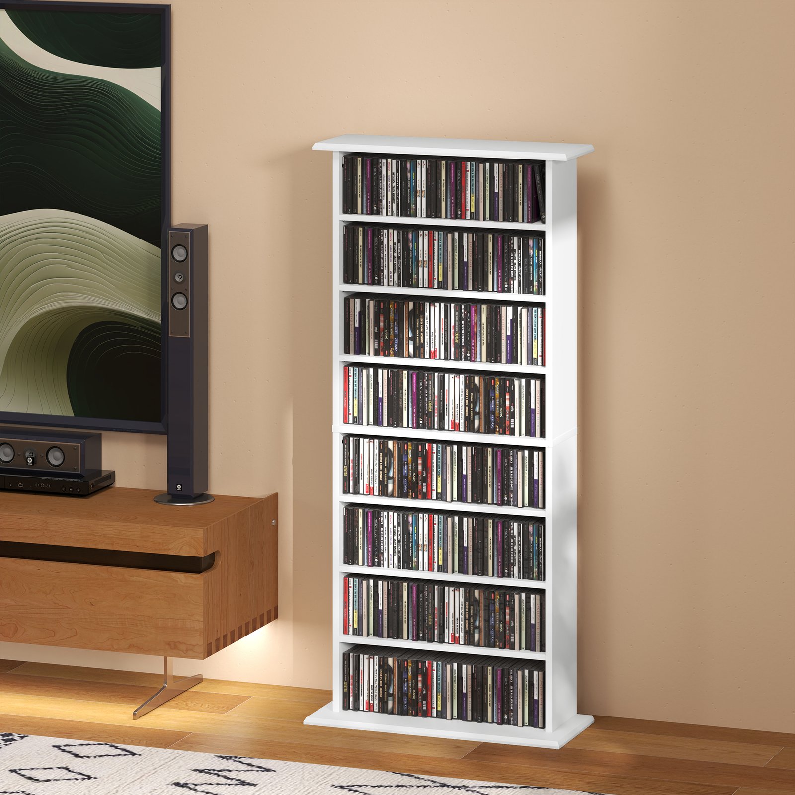 HOMCOM 360 CD Storage Unit - White - Image 9