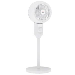 HOMCOM 32" Pedestal Fan, 70° Oscillating 90° Vertical Tilt Air Circulator with 3 Speeds, Standing Fan for Home Office, Bedroom, White
