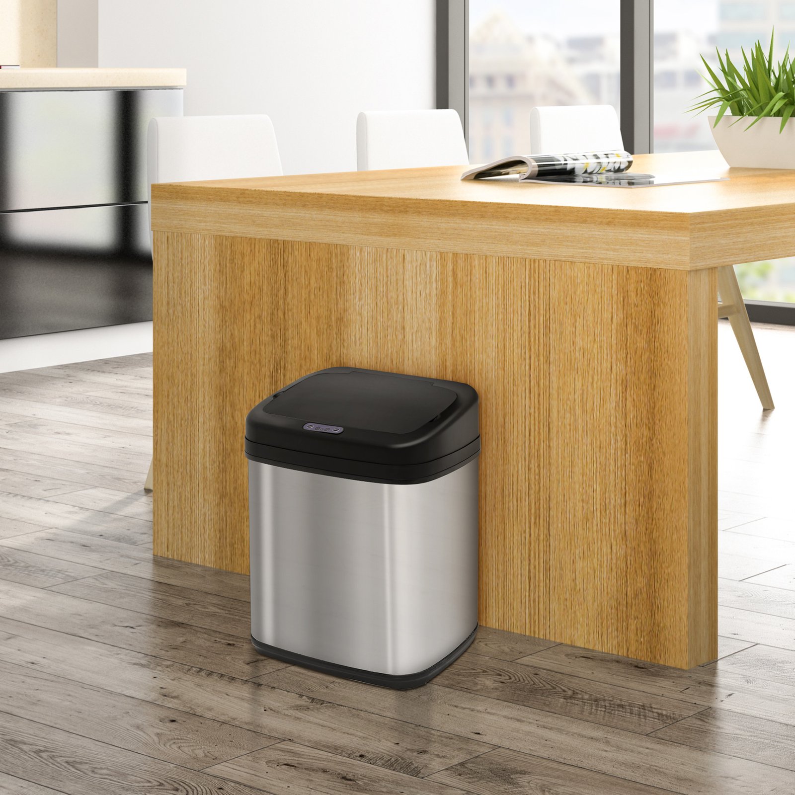 HOMCOM 20L LUXURY Automatic Sensor Dustbin Kitchen Waste Bin Rubbish Trashcan Auto Dustbin Stainless Steel with Bucket 33*25*42.5CM - Image 2