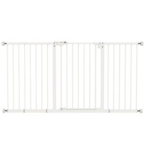 PawHut Adjustable Safety Gate w/ Three Extensions, Four Adjustable Screws, White