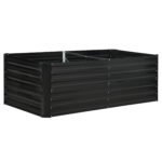 Outsunny Raised Beds for Garden, Galvanised Steel Outdoor Planters with Multi-reinforced Rods, 180 x 90 x 59 cm, Black Outsunny Raised Beds for Garden, Galvanised Steel Outdoor Planters with Multi-reinforced Rods, 180 x 90 x 59 cm, Black