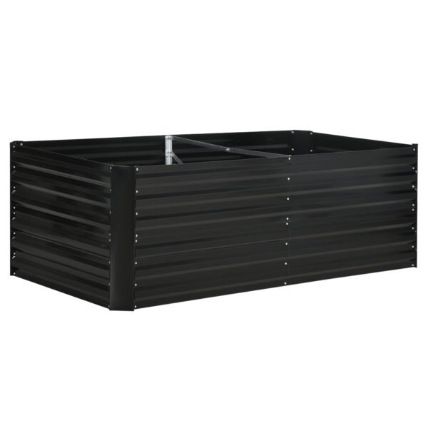 Outsunny Raised Beds for Garden, Galvanised Steel Outdoor Planters with Multi-reinforced Rods, 180 x 90 x 59 cm, Black Outsunny Raised Beds for Garden, Galvanised Steel Outdoor Planters with Multi-reinforced Rods, 180 x 90 x 59 cm, Black