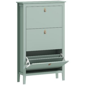HOMCOM Modern Three-Drawer Shoe Cabinet – Green HOMCOM Modern Three-Drawer Shoe Cabinet – Green