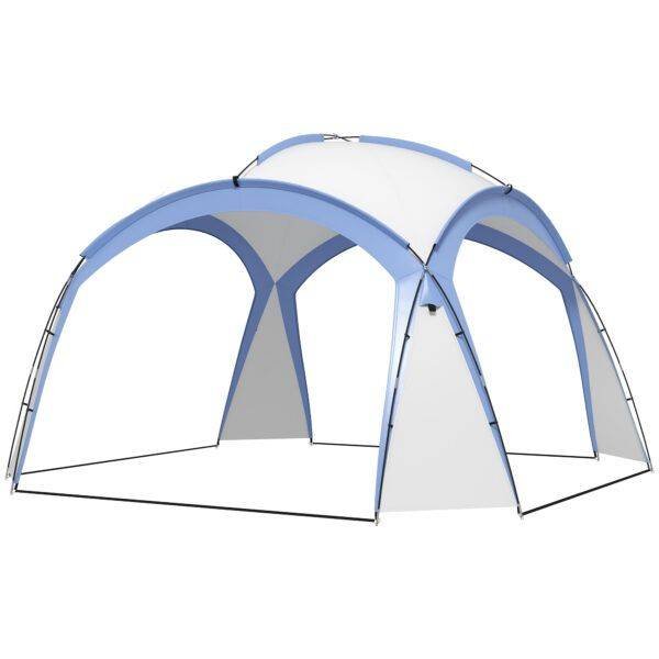 Outsunny 3.5 x 3.5M Camping Gazebo, Outdoor Event Shelter Dome Tent Garden Sun Shelter Patio Spire Arc Pavilion Camp Sun Shade Tent for 6-8 Person, Light Blue Outsunny 3.5 x 3.5M Camping Gazebo, Outdoor Event Shelter Dome Tent Garden Sun Shelter Patio Spire Arc Pavilion Camp Sun Shade Tent for 6-8 Person, Light Blue