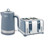 HOMCOM Sleek Textured Kettle and Four-Slice Toaster Set – Blue HOMCOM Sleek Textured Kettle and Four-Slice Toaster Set – Blue