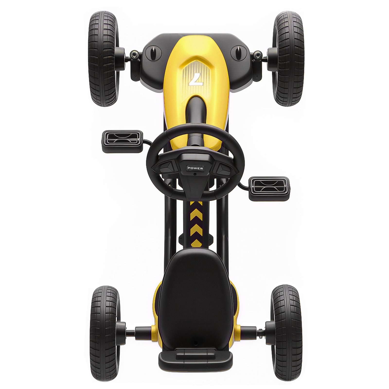 AIYAPLAY Pedal Go Kart for Kids 2-5 Years, with Silent EVA Wheels, Metal Frame, Yellow - Image 8