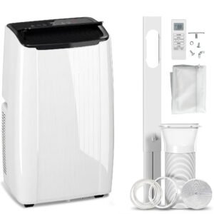 HOMCOM 12000 BTU 5-in-1 Portable Air Conditioner with Cool, Heat, Dehumidifier, Fan, Sleep, WiFi Voice Control, White