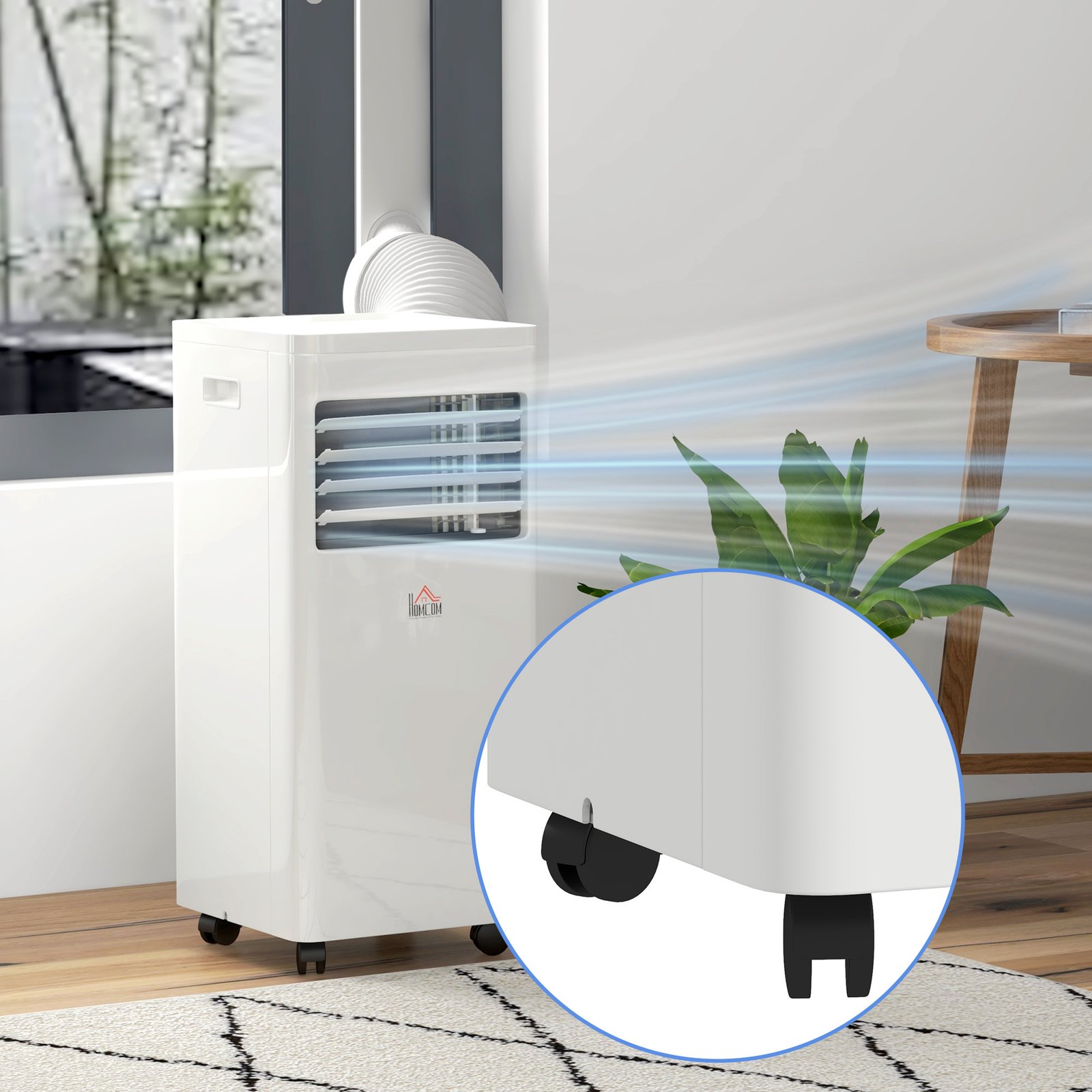 HOMCOM 7000 BTU Air Conditioning Unit, 3-in-1 Portable Air Conditioner, Dehumidifier, Cooling Fan with 2 Speeds, 24H Timer, Remote Control, Digital Display, Window Venting Kit, 26m² - Image 8