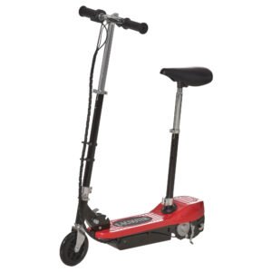 HOMCOM Powered Electric Scooter Ride-On, with Brakes, Adjustable Seat, Adjustable Handlebars, Red