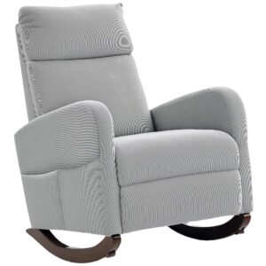 HOMCOM Corduroy Rocking Armchair - Grey
