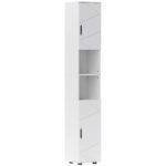 kleankin Line Embossed Tall Bathroom Storage Cabinet – White kleankin Line Embossed Tall Bathroom Storage Cabinet – White