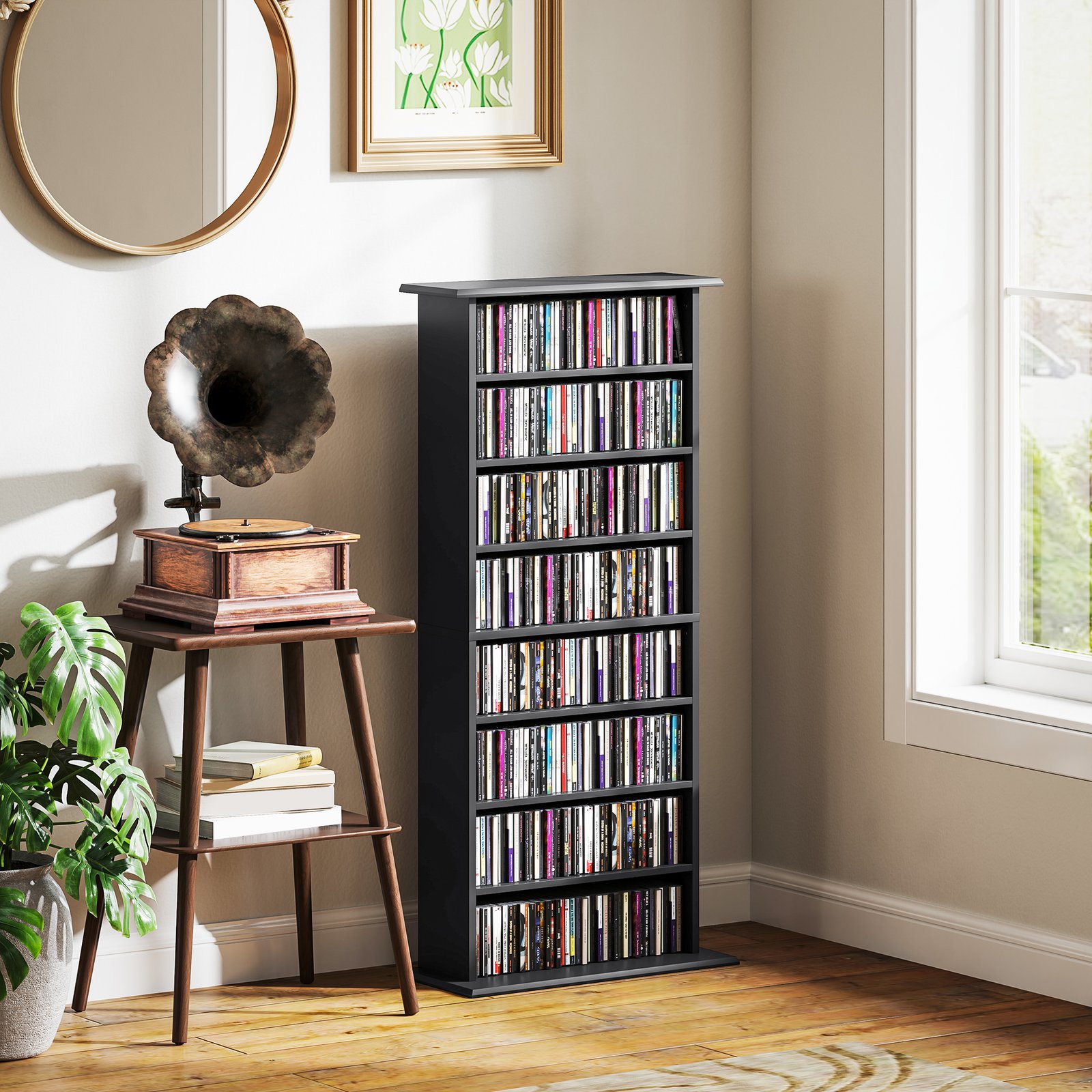 HOMCOM 360 CD Storage Unit - Black - Image 2