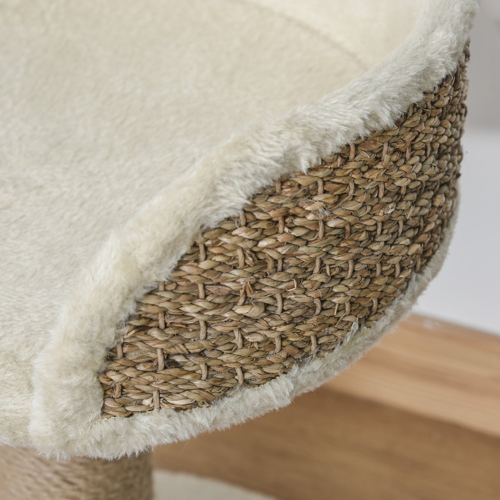 PawHut Cat Tree Cat Scratching Post for Indoor Cats Kitten Play Tower Activity Centre Climbing Stand with Dangling Ball Beige - Image 7