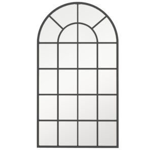 HOMCOM 110 x 65 cm Arched Decorative Wall Mirror for Bedroom Living Room, Modern Window Bathroom Mirror for Home Decor