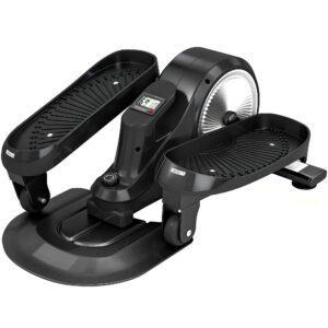 SPORTNOW Under Desk Elliptical Machine with LCD Monitor, 8 Adjustable Magnetic Resistances for 2-in-1 Seat & Stand Up Exercise
