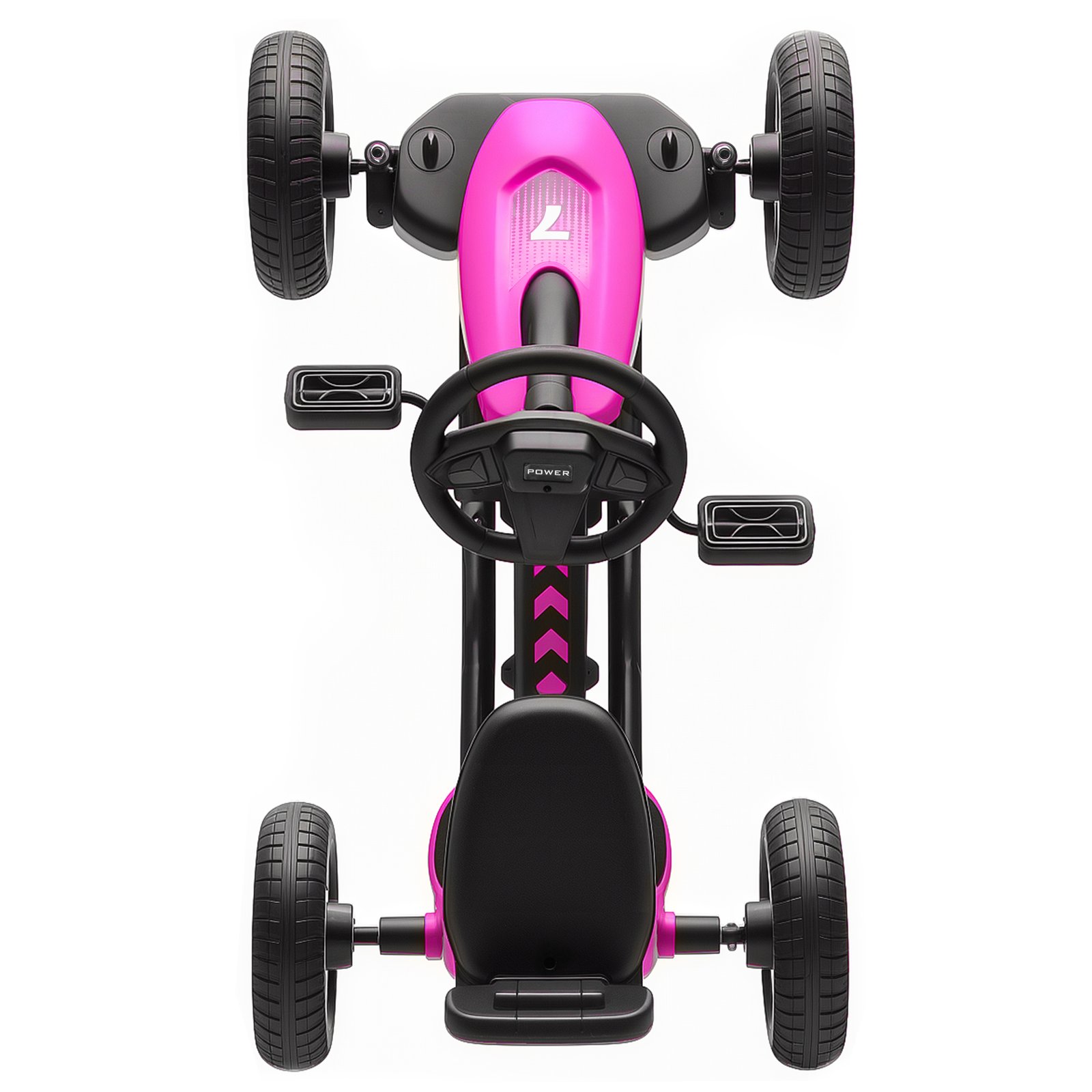 AIYAPLAY Pedal Go Kart for Kids 2-5 Years, with Silent EVA Wheels, Metal Frame, Pink - Image 8