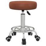 Vinsetto PU Leather Rolling Stool, Height Adjustable Stool Chair with Wheels for Salon, Massage, Spa, Brown Vinsetto PU Leather Rolling Stool, Height Adjustable Stool Chair with Wheels for Salon, Massage, Spa, Brown