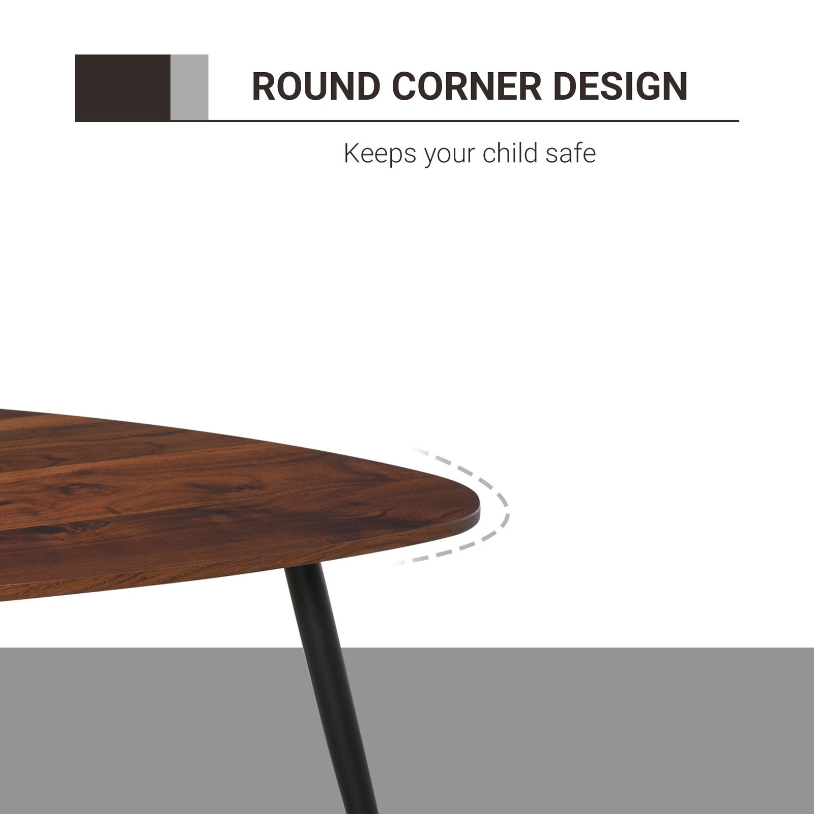 HOMCOM Set of Two Scandinavian-Style Coffee Tables - Walnut - Image 8