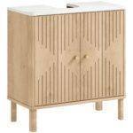 HOMCOM Under Sink Bathroom Cabinet for Basin without or with Pedestal – Oak HOMCOM Under Sink Bathroom Cabinet for Basin without or with Pedestal – Oak