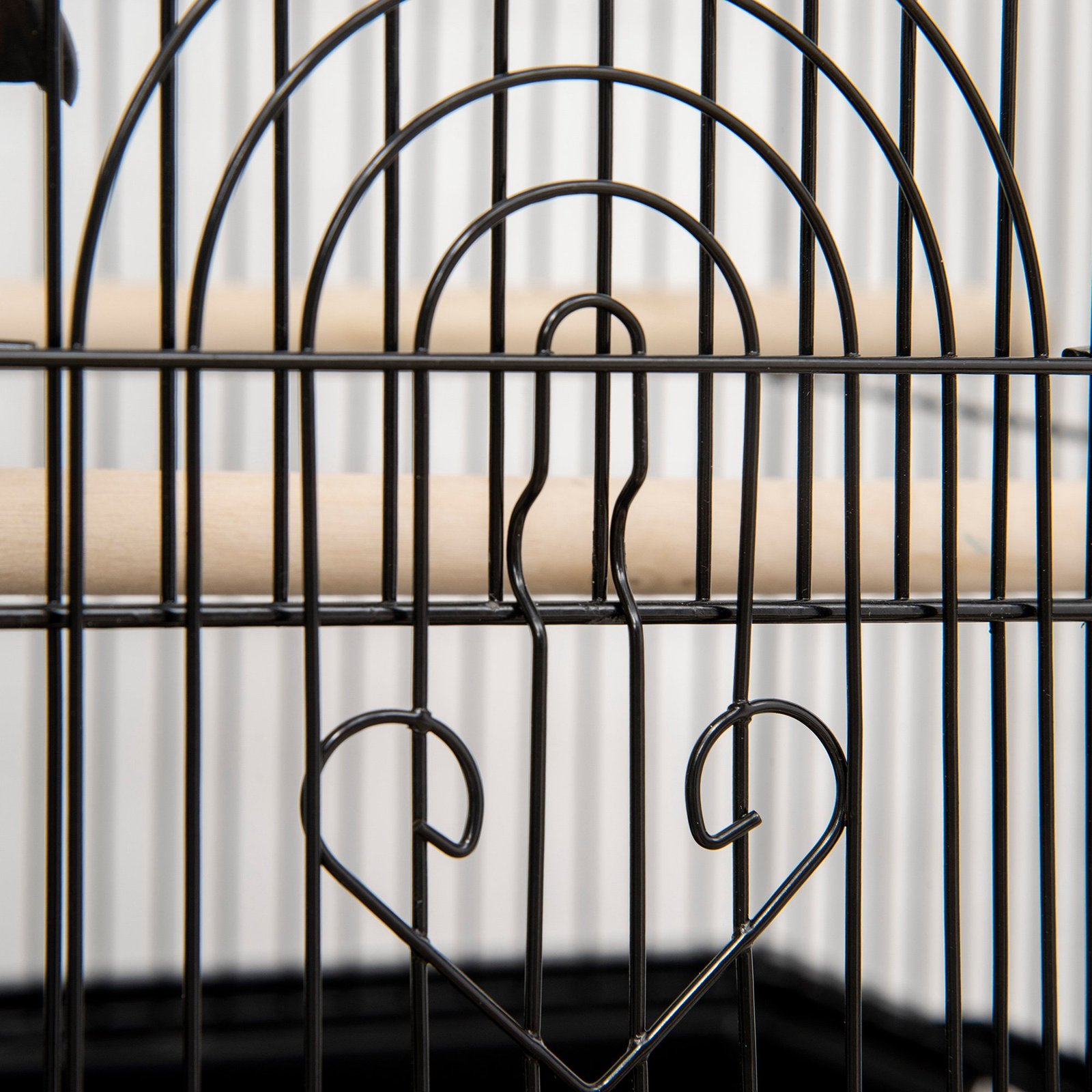 PawHut Metal Bird Cage with Plastic Swing, Perch, Food Container, Tray, Handle, for Finches, Canaries, Budgies, 43.5 x 33 x 121 - Image 9