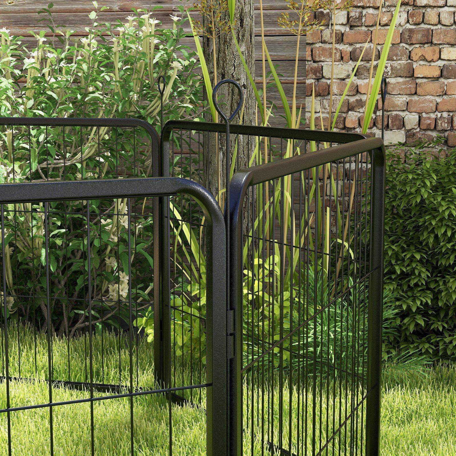 PawHut Steel 8 Panel Dog pen Pet Puppy PlayPen Grey - Image 9