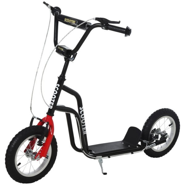 HOMCOM Teen Kick Scooter with Adjustable Handlebar, Inflatable Wheels, Two Brakes, Black HOMCOM Teen Kick Scooter with Adjustable Handlebar, Inflatable Wheels, Two Brakes, Black