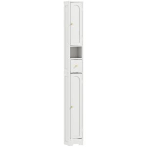 HOMCOM 185 cm Tall Bathroom Cabinet with Arched Doors - White