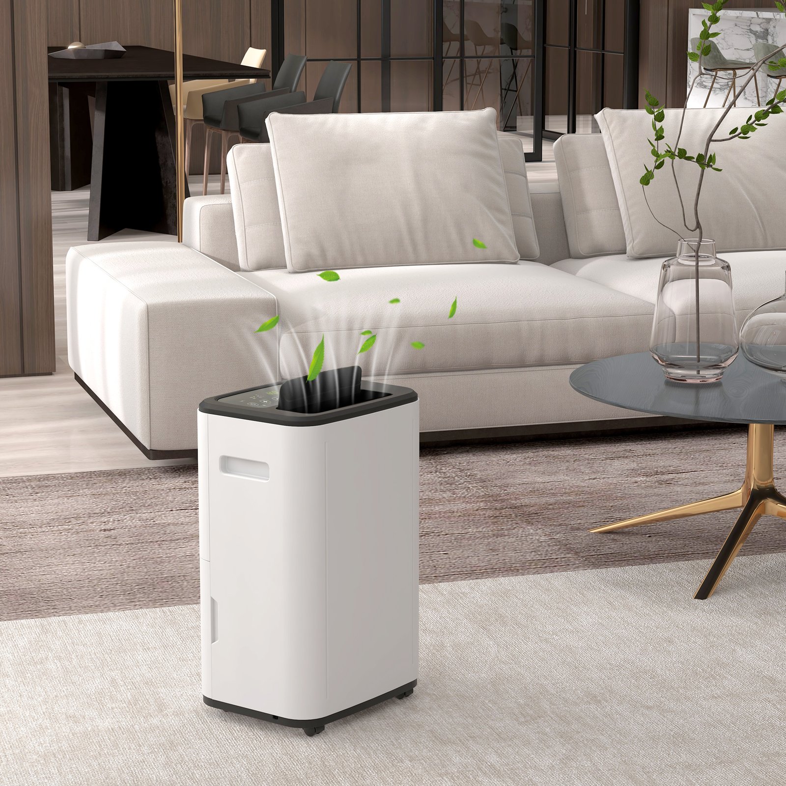 HOMCOM 6000mL Portable Dehumidifier with 24H Timer, 3 Dehumidifying Modes, 20L/Day, for Home Laundry Basement - Image 2