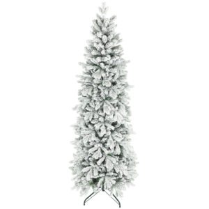 HOMCOM 7ft Flocked Artificial Christmas Tree