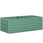 Outsunny Raised Beds for Garden, Galvanised Steel Outdoor Planters with Multi-reinforced Rods, 180 x 90 x 59 cm, Light Green Outsunny Raised Beds for Garden, Galvanised Steel Outdoor Planters with Multi-reinforced Rods, 180 x 90 x 59 cm, Light Green