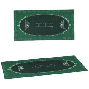 SPORTNOW Professional Poker Mat, 12-Player Water-resistant Poker Table with Felt Surface, Carry Bag, Green