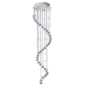 HOMCOM Modern Crystal Chandelier Ceiling Light Pendant Lamp Chrome Finish Glass Droplets New, for Living Room, Bedroom, Hallway, ?30 x 120cm