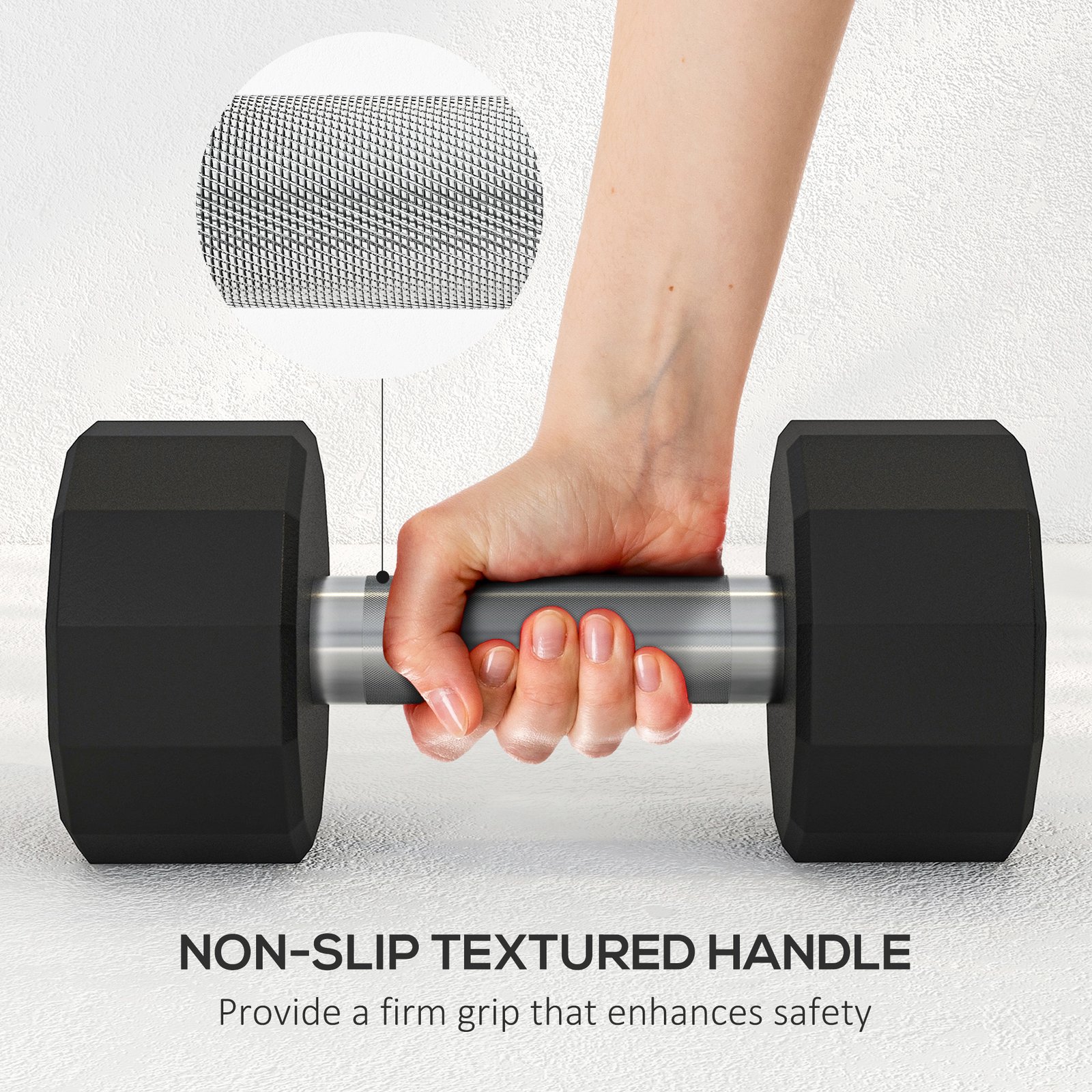 SPORTNOW Dumbbells Weights Set with 12-Sided Shape and Non-Slip Grip for Men Women Home Gym Workout, 2 x 12kg - Image 6