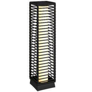 Outsunny Garden Rattan Lamp, 68 cm Solar Rattan Floor Lamp, Solar Garden Light with Auto On/Off LEDs, IP44 Waterproof, Black