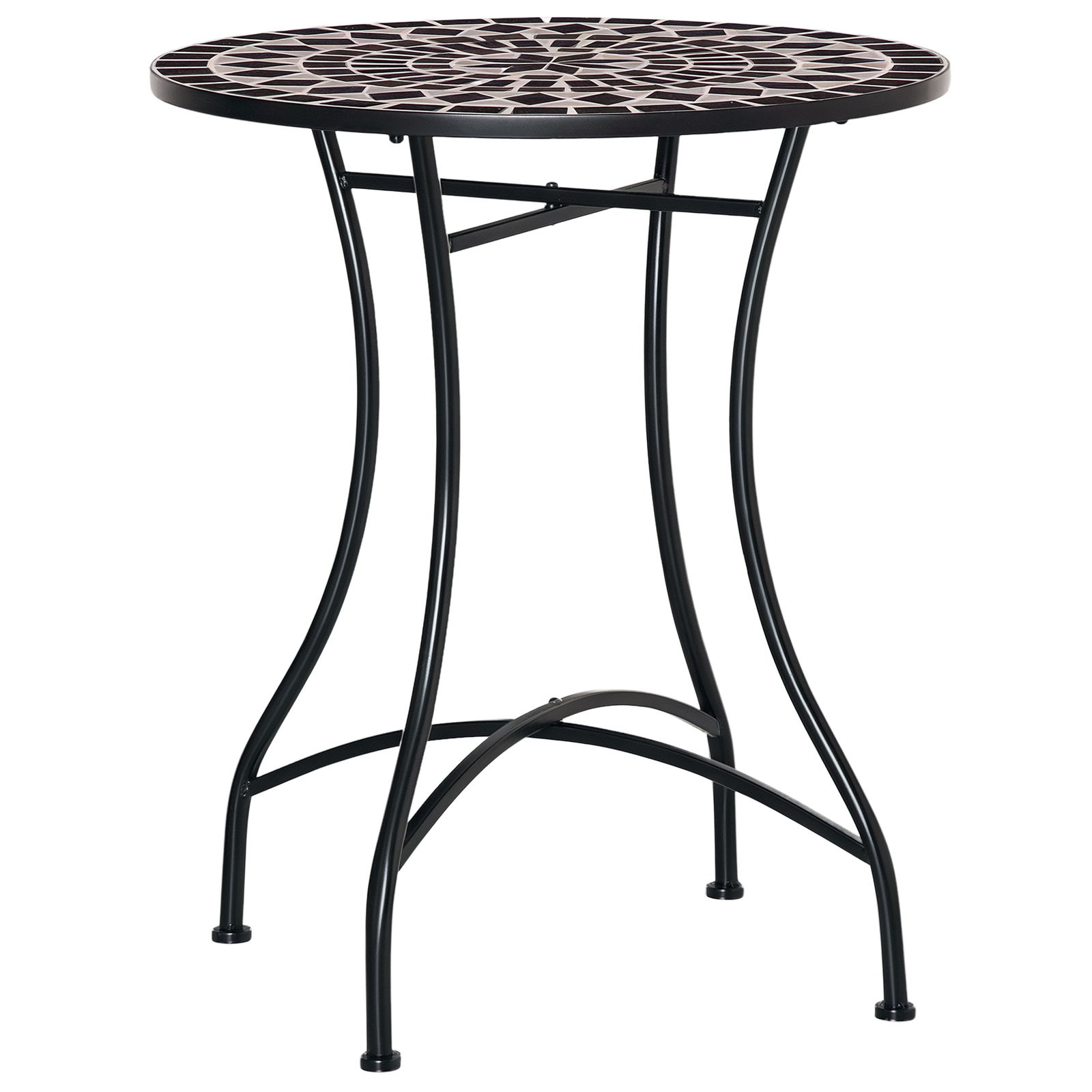 Outsunny ?60cm Mosaic Outdoor Patio Table - Black - Image 9