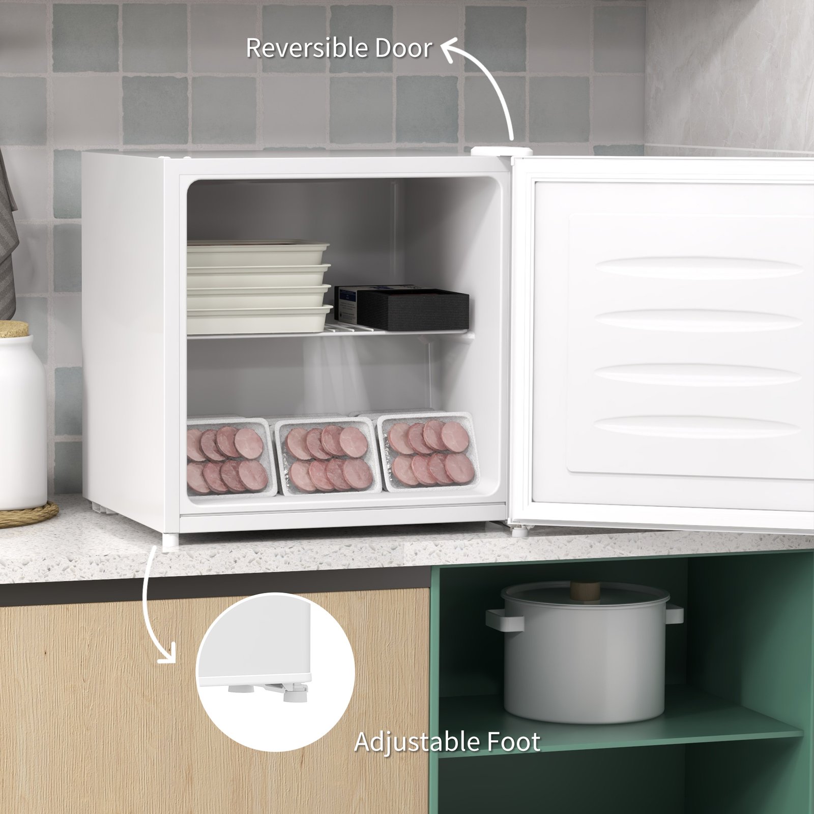 HOMCOM 35L Mini Freezer, -24? to -14? Temperature - White - Image 6