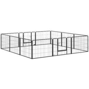 PawHut 12 Panels Heavy Duty Puppy Playpen, for Small Dogs, Indoor and Outdoor Use - Silver