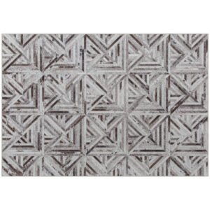 HOMCOM Modern Area Rug, Triangle Pattern Non-Slip Washable Rug, Chenille Floor Carpet for Living Room, Bedroom, Dining Room, Home Office, 170 x 120 cm, Brown