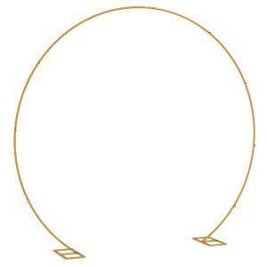 Outsunny 280cm Gold Backdrop Stand, Round Metal Wedding Arch for Birthday Party, Bridal Shower, Graduation, Ceremony