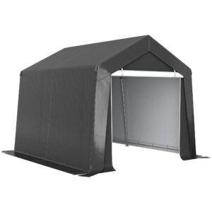 Outsunny 3.6 x 2.1m Portable Outdoor Shed, with Window - Dark Grey