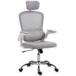 HOMCOM Mesh Back Office Chair, with Lumbar Support – Grey